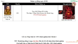 Hướng Dẫn Nhiệm vụ Hằng Ngày Từ Level 100 Ghost Online VTC