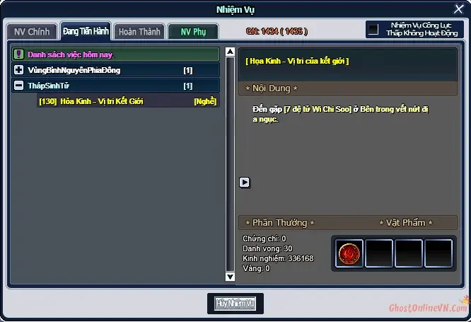 Hướng Dẫn Chuyển Nghề Lần 3 Hỏa Kinh Học Kỹ Năng Nghề 3 Ghost Online VTC-21.webp