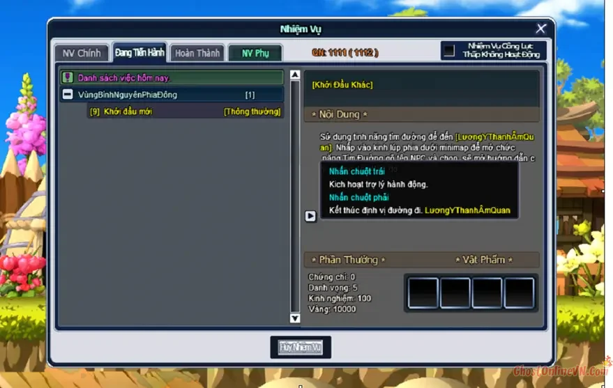 Hướng dẫn làm nhiệm vụ từ Level 1  50 Ghost Online VTC-10.webp