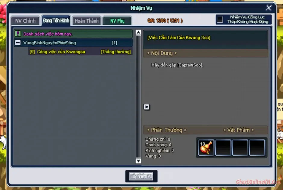 Hướng dẫn làm nhiệm vụ từ Level 1  50 Ghost Online VTC-2.webp