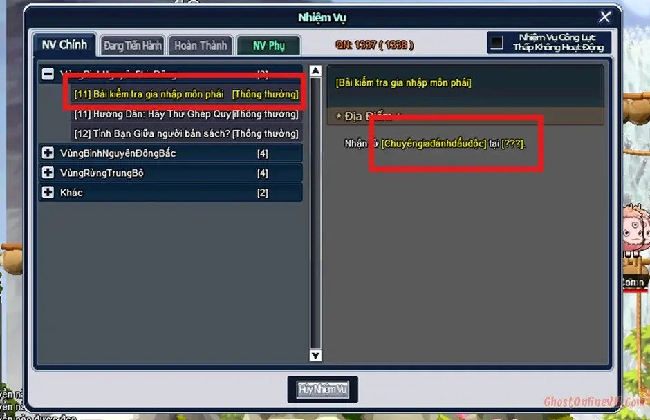 Hướng dẫn làm nhiệm vụ từ Level 1  50 Ghost Online VTC-28.webp