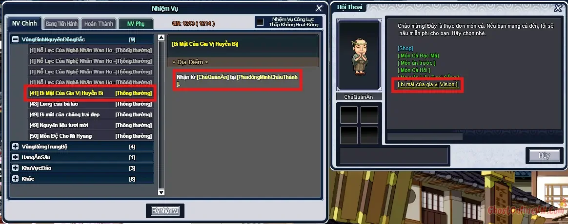 Hướng dẫn làm nhiệm vụ từ Level 1  50 Ghost Online VTC-28.webp