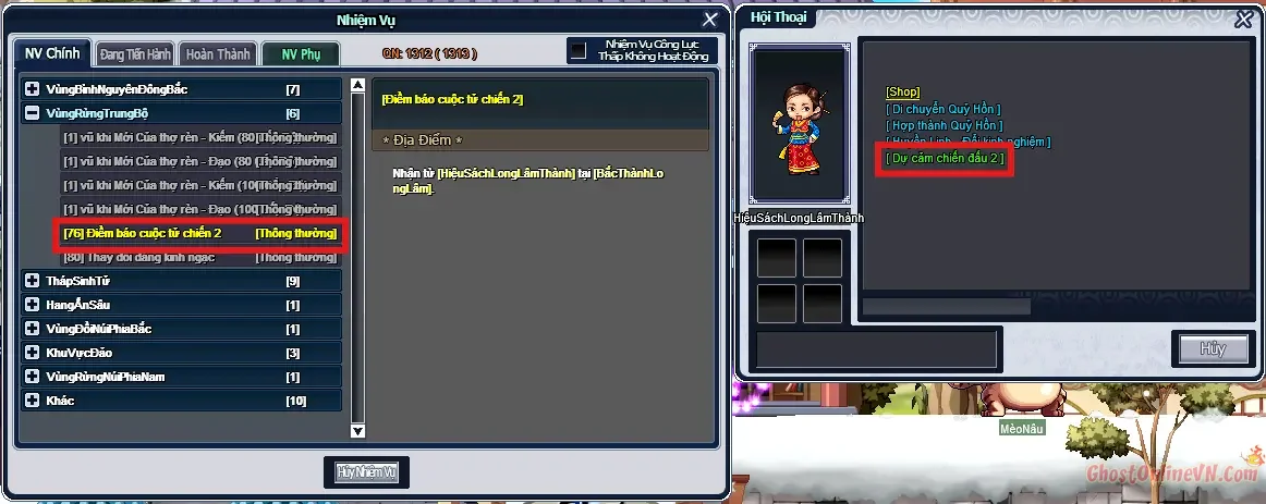 Hướng Dẫn Làm Nhiệm Vụ Từ Level 51 80 Ghost Online VTC-26.webp