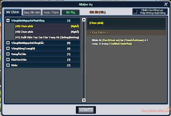 Hướng Dẫn Nhiệm Vụ Chuyển Phái Ở Level 40 Ghost Online VTC-1.webp