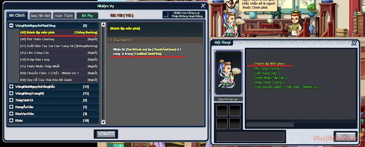 Hướng Dẫn Nhiệm Vụ Chuyển Phái Ở Level 40 Ghost Online VTC-9.webp